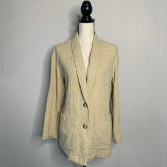 Madewell Tan Oversized Lightspun Dorset Single Breasted Blazer - Picture 6 of 12